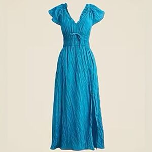 NWT J. Crew Blue Crinkle Palermo Dress in XXS Sleeveless
